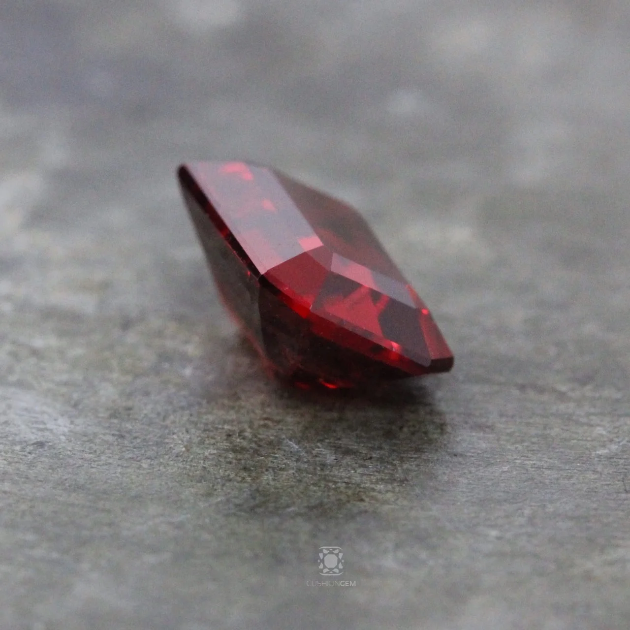3.57 Emerald Cut Red Spinel — Cushion Gem: Precious Gems of Color